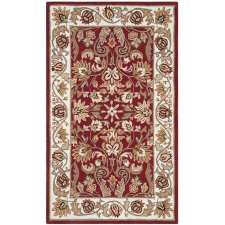 Safavieh 4 x 6 ft. Easy Care Hand Hooked Area Rug, Red and Ivory EZC101C-4